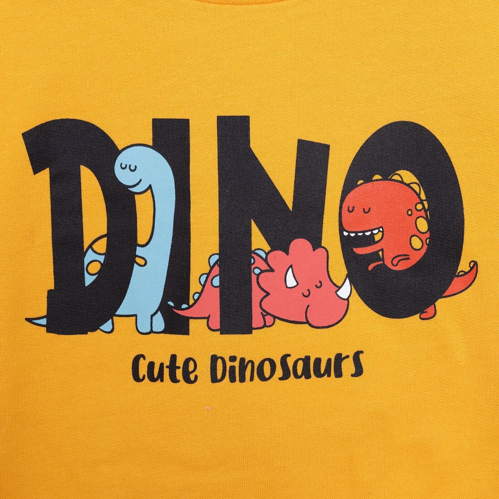 HelloBaby Baby Boy Dino Patterned Sweatshirt - Mustard - mezetto