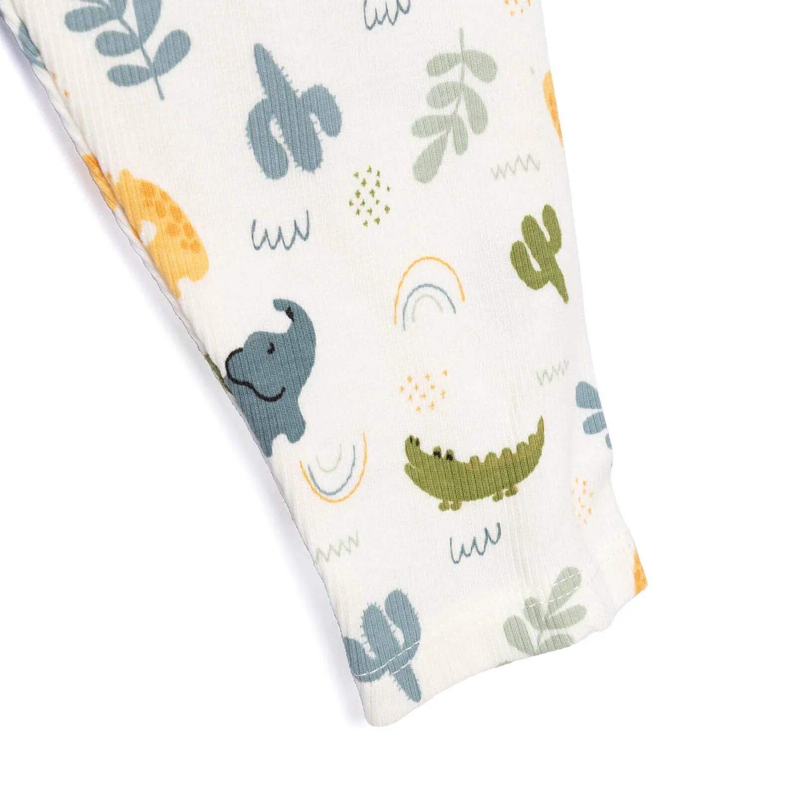 HelloBaby Baby Boy Elephant Printed Long Sleeve Pyjamas 2 pcs - Ecru - mezetto