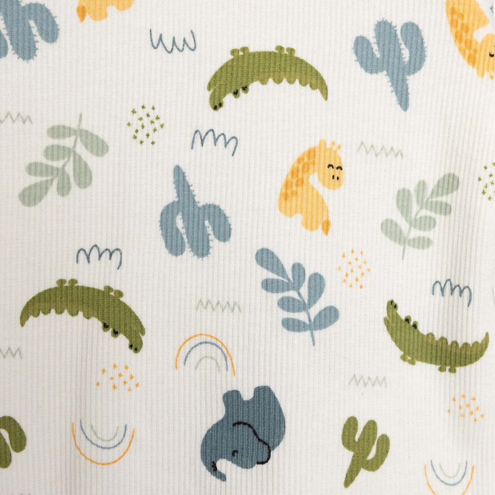 HelloBaby Baby Boy Elephant Printed Long Sleeve Pyjamas 2 pcs - Ecru - mezetto