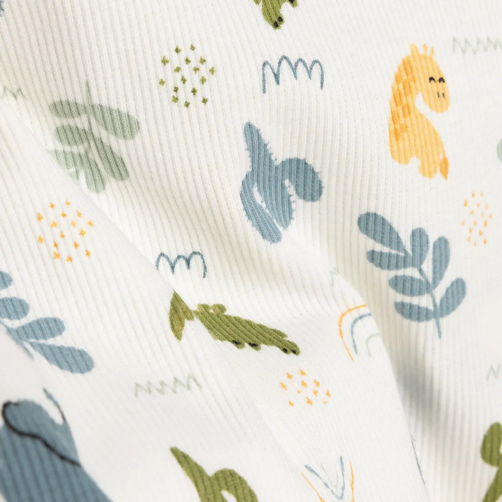 HelloBaby Baby Boy Elephant Printed Long Sleeve Pyjamas 2 pcs - Ecru - mezetto