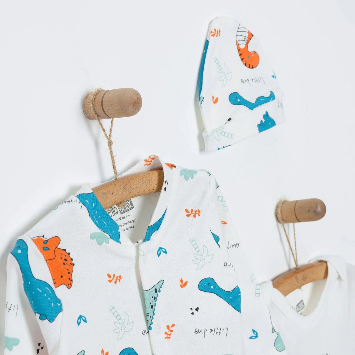 HelloBaby Baby Boy Jumpsuit - Body - Hat - Ecru - mezetto