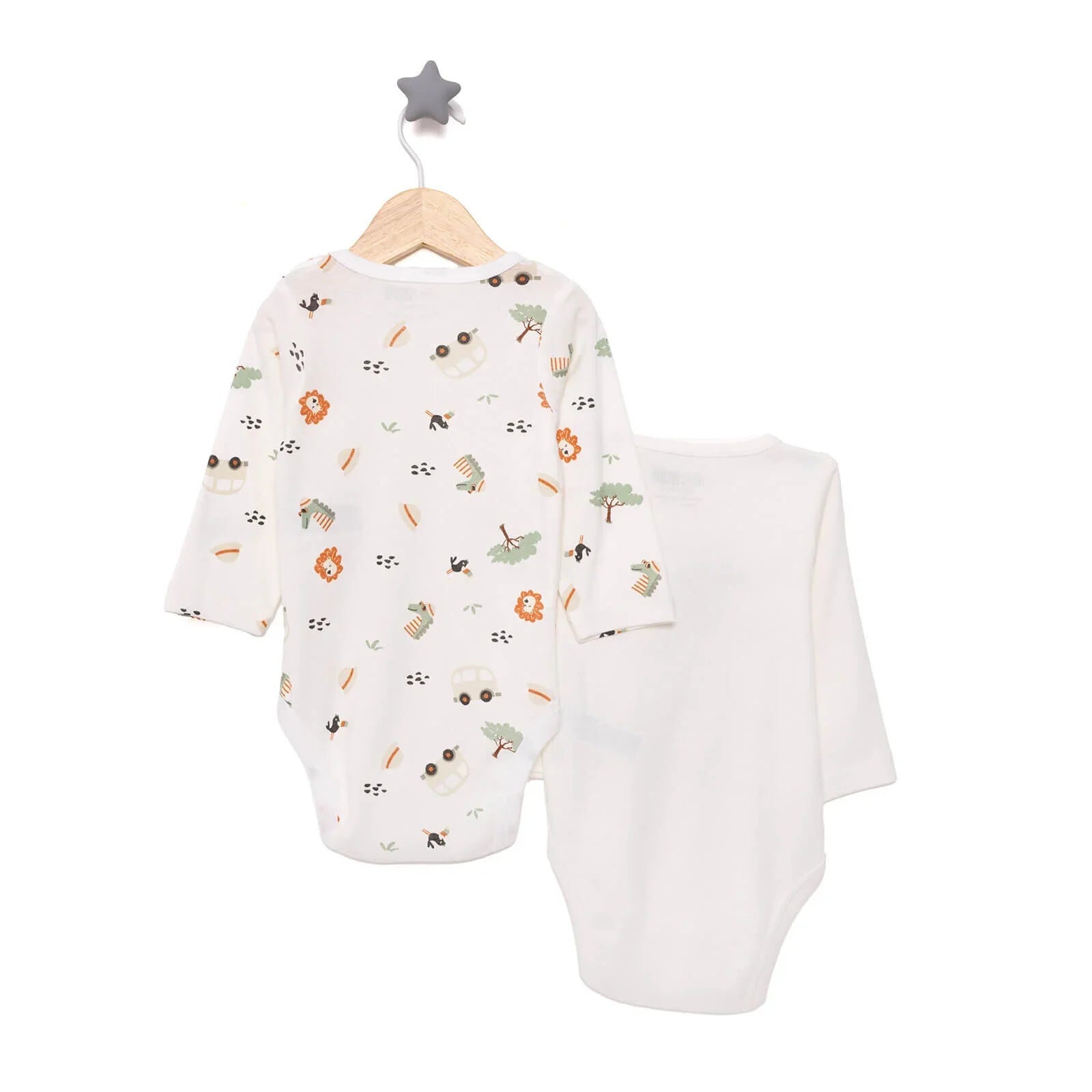 HelloBaby Baby Boy Long Sleeve Body 2 pcs - Beige - mezetto