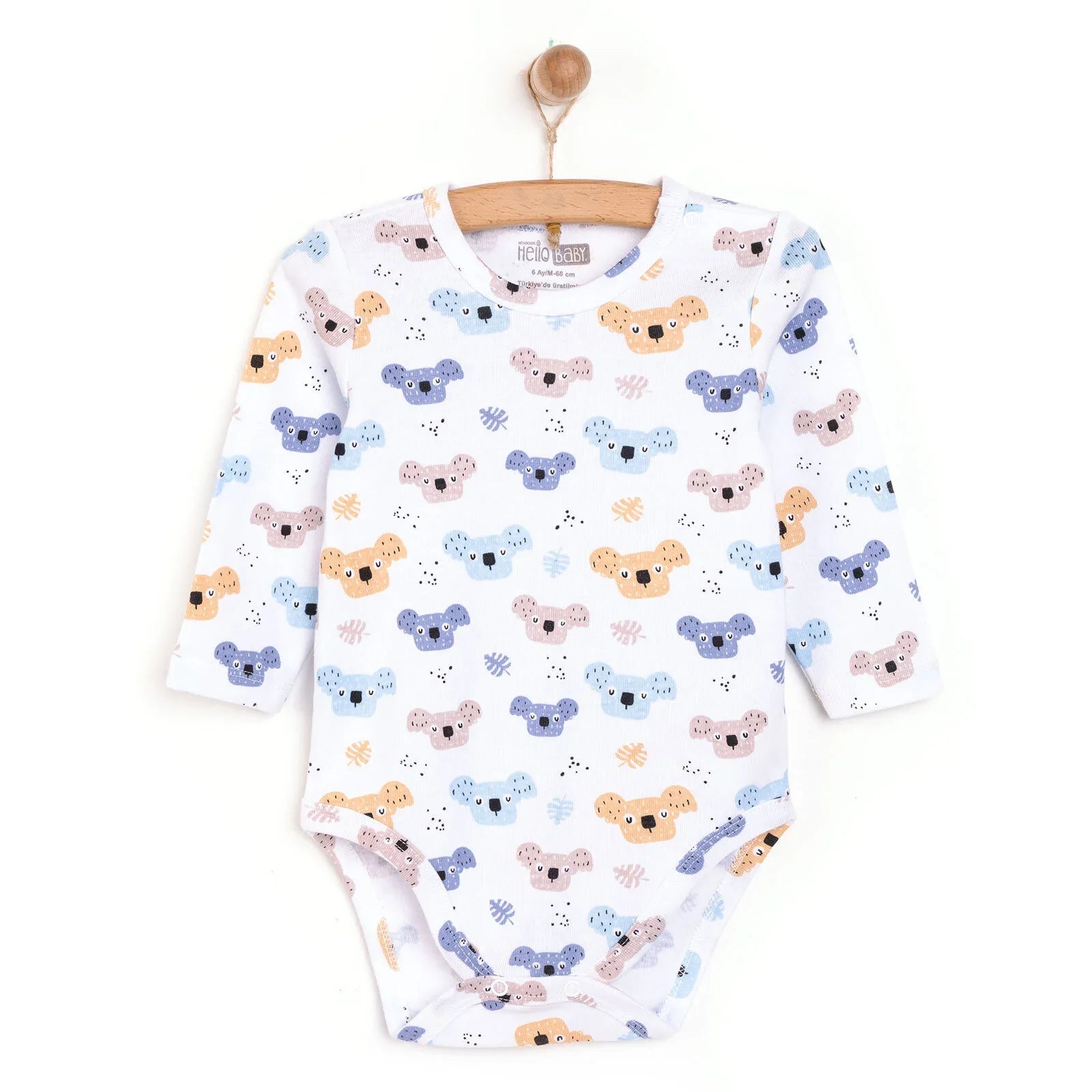 HelloBaby Baby Boy Long Sleeve Body - Blue - mezetto