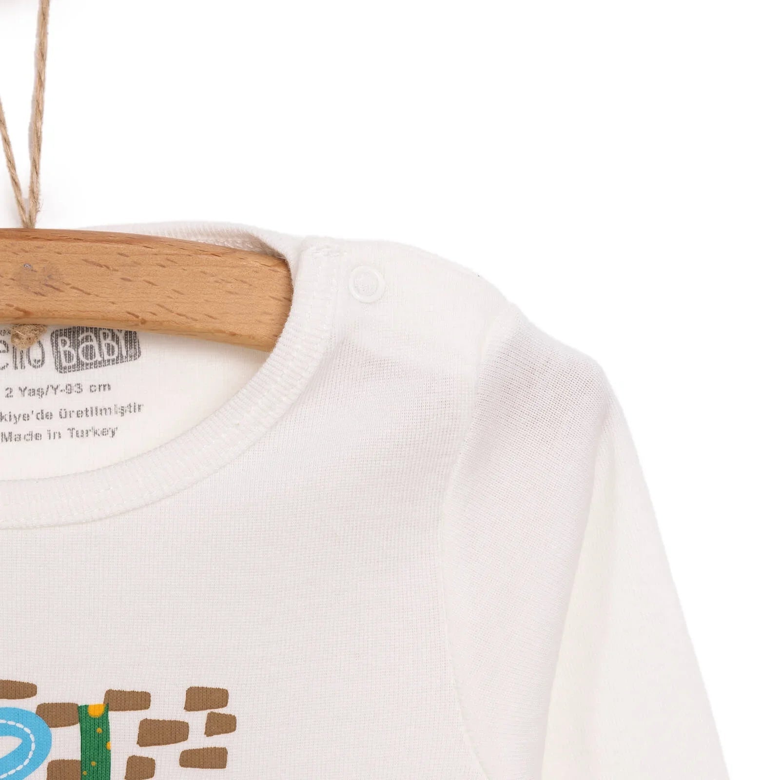 HelloBaby Baby Boy Long Sleeve Bodysuit - Beige - mezetto