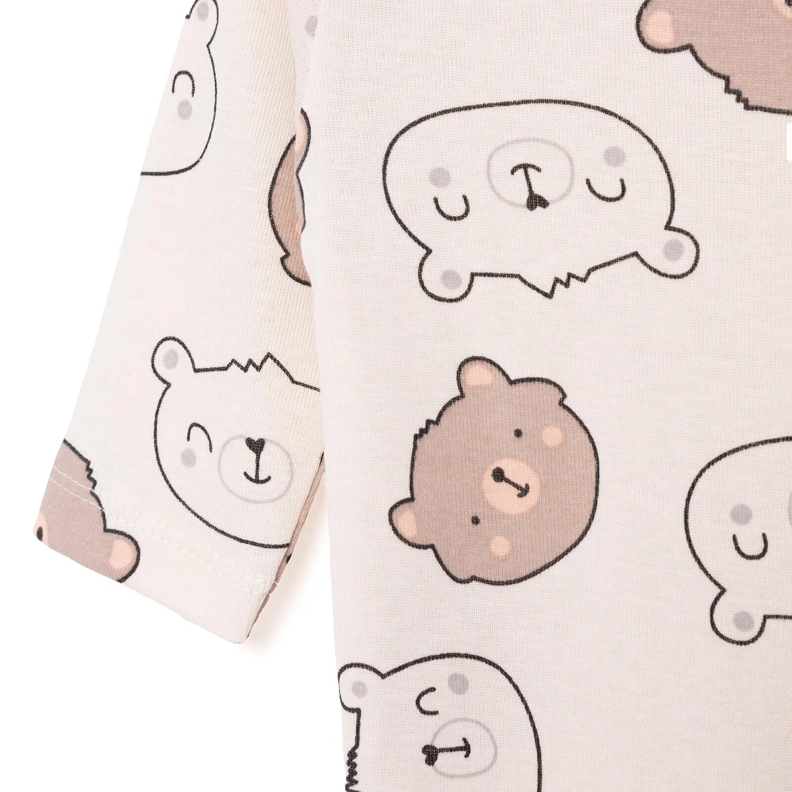 HelloBaby Baby Boy Long Sleeve Bodysuit - Beige - mezetto