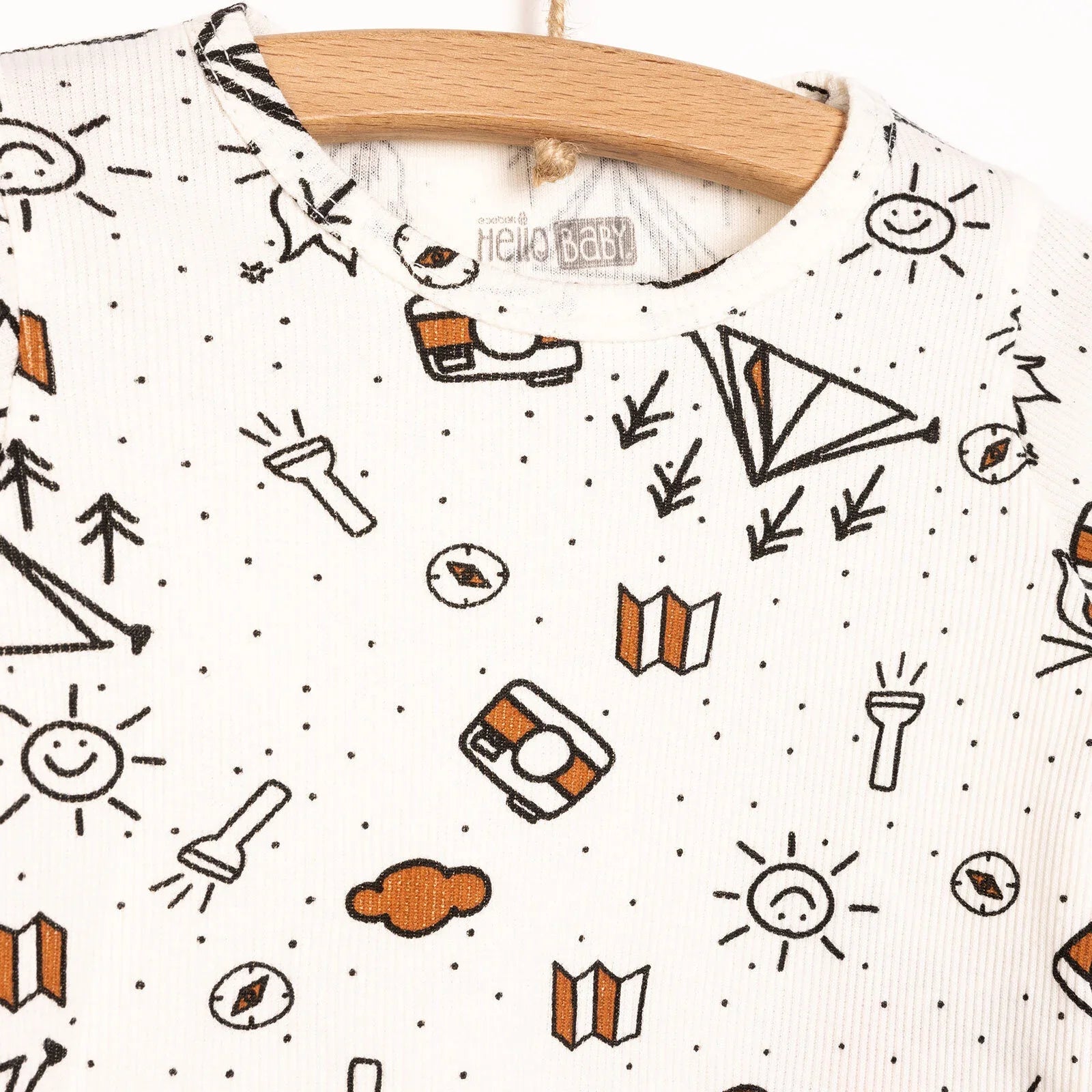 HelloBaby Baby Boy Long Sleeve Pyjamas - Ecru - mezetto