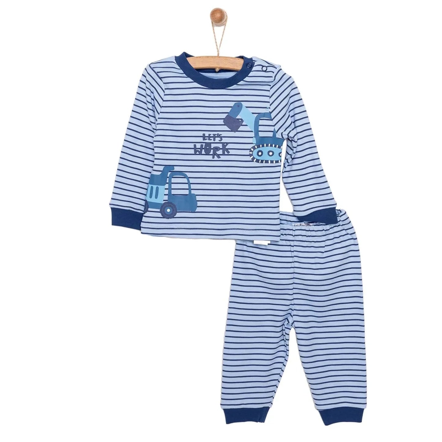 HelloBaby Baby Boy Long Sleeve Pyjamas Set - Dark Blue - mezetto