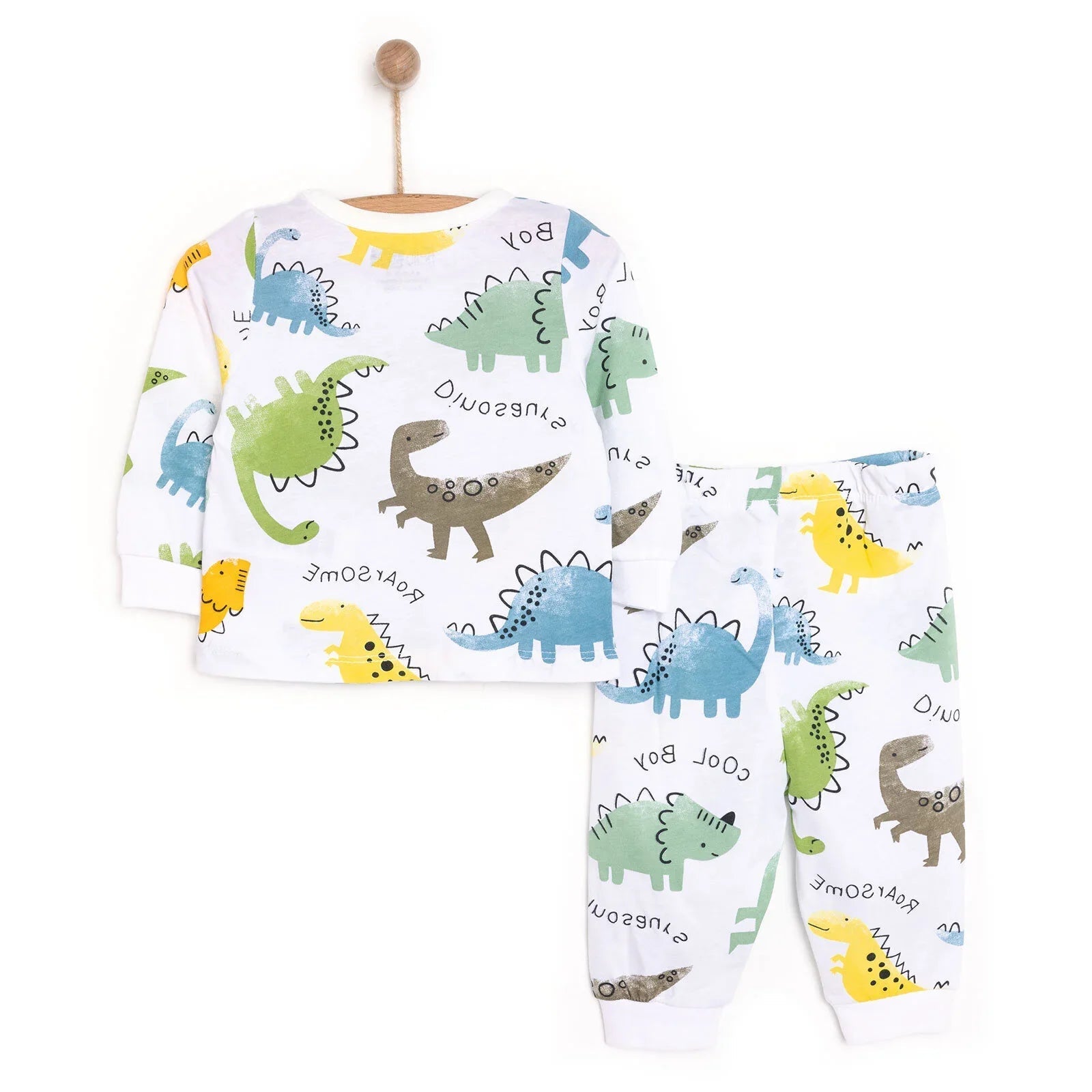 HelloBaby Baby Boy Long Sleeve Pyjamas Set - White - mezetto