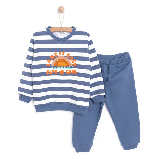 HelloBaby Baby Boy Motto Joggers - Ecru - mezetto