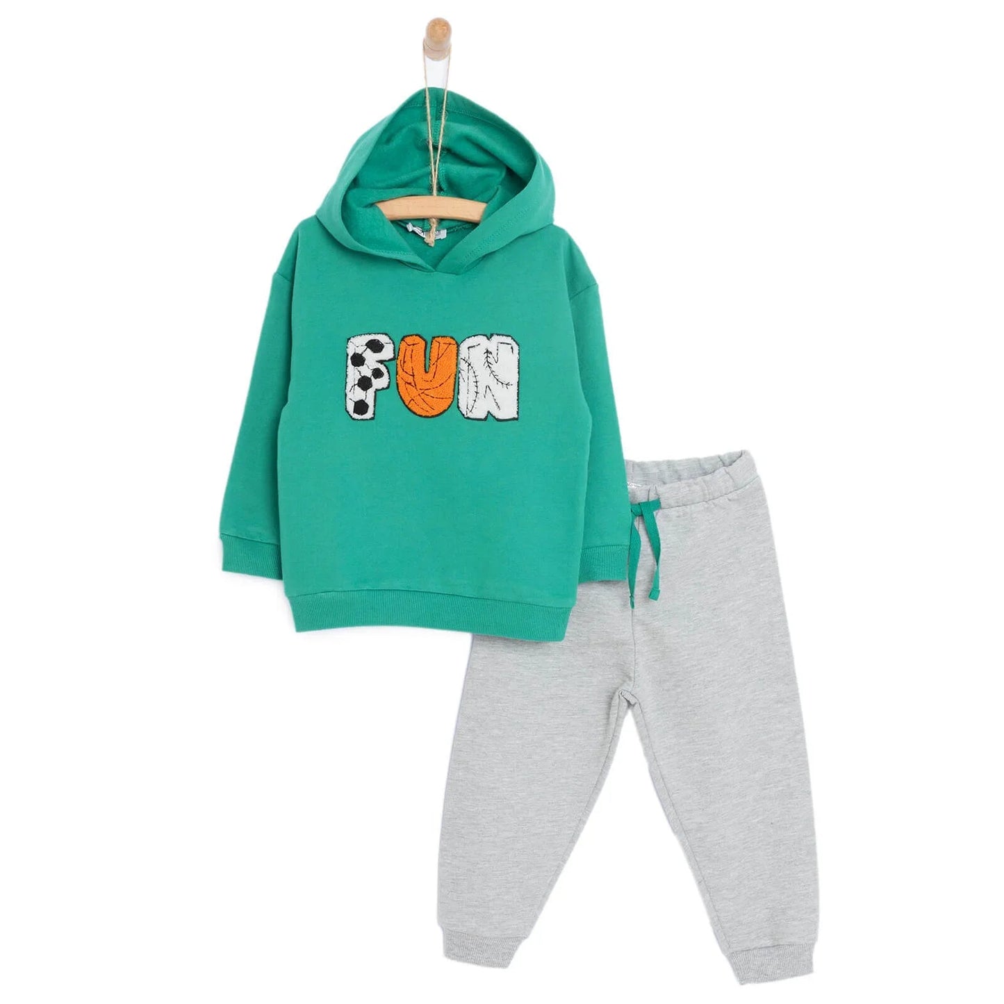 HelloBaby Baby Boy Motto Joggers - Green - mezetto