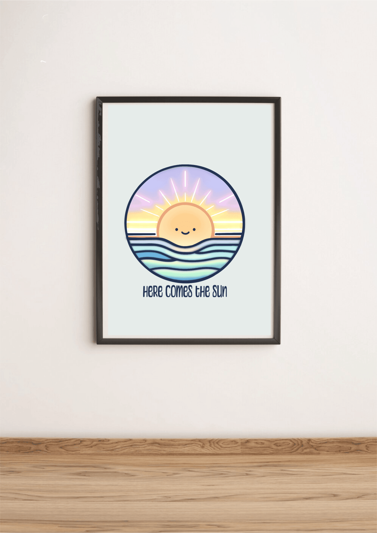 Here Comes the Sun Art Print – Cute Minimalist Wall Decor - mezetto KEOLIX KEOLIX