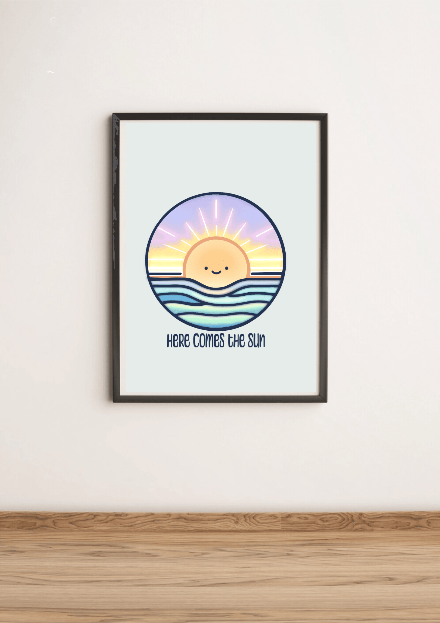 Here Comes the Sun Art Print – Cute Minimalist Wall Decor - mezetto KEOLIX KEOLIX