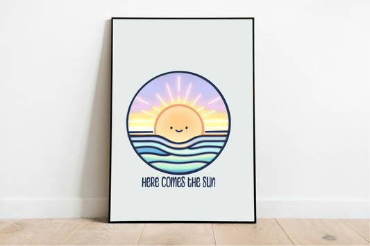 Here Comes the Sun Art Print – Cute Minimalist Wall Decor - mezetto KEOLIX KEOLIX