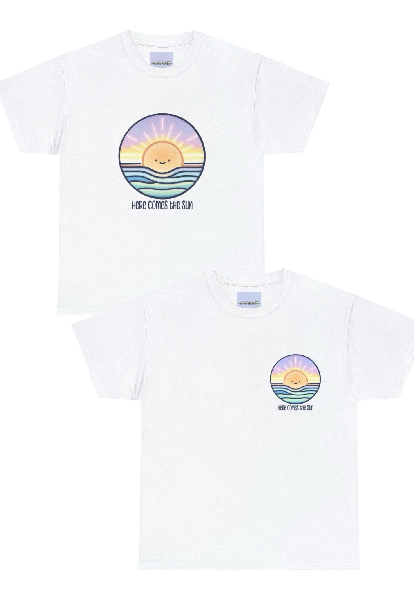 Here Comes the Sun T-Shirt | Smiling Cartoon Sun Tee - mezetto KEOLIX KEOLIX