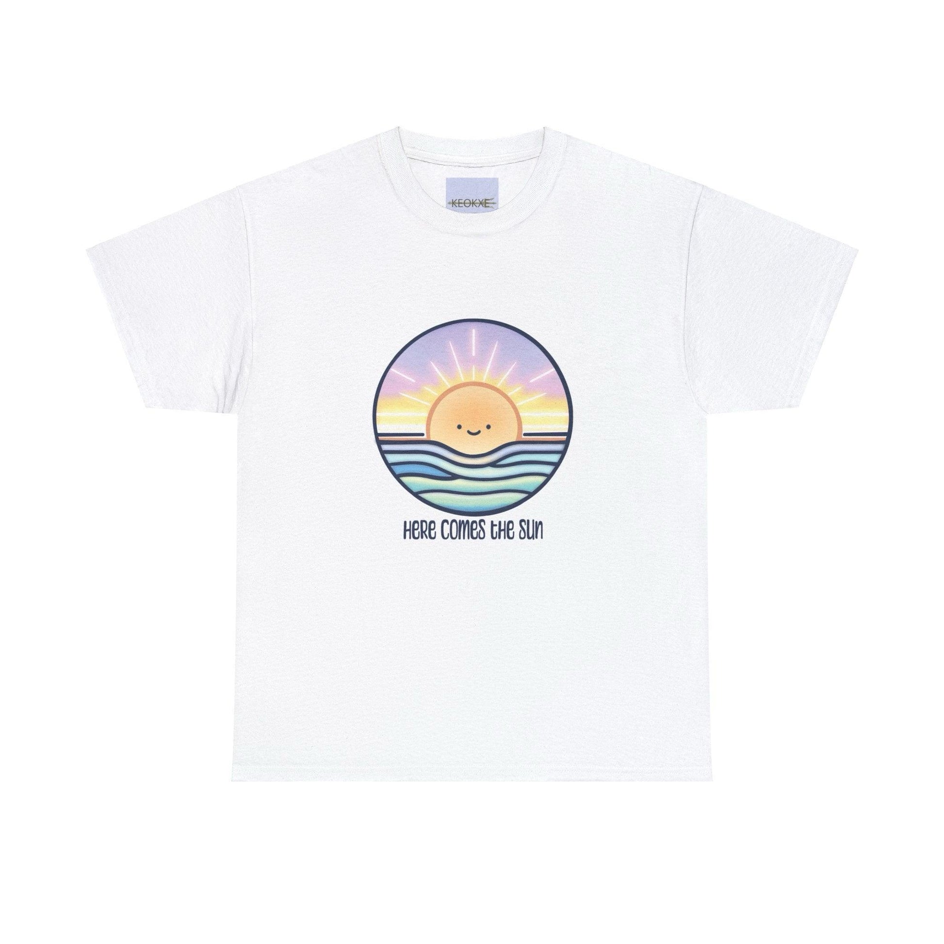 Here Comes the Sun T-Shirt | Smiling Cartoon Sun Tee - mezetto KEOLIX KEOLIX