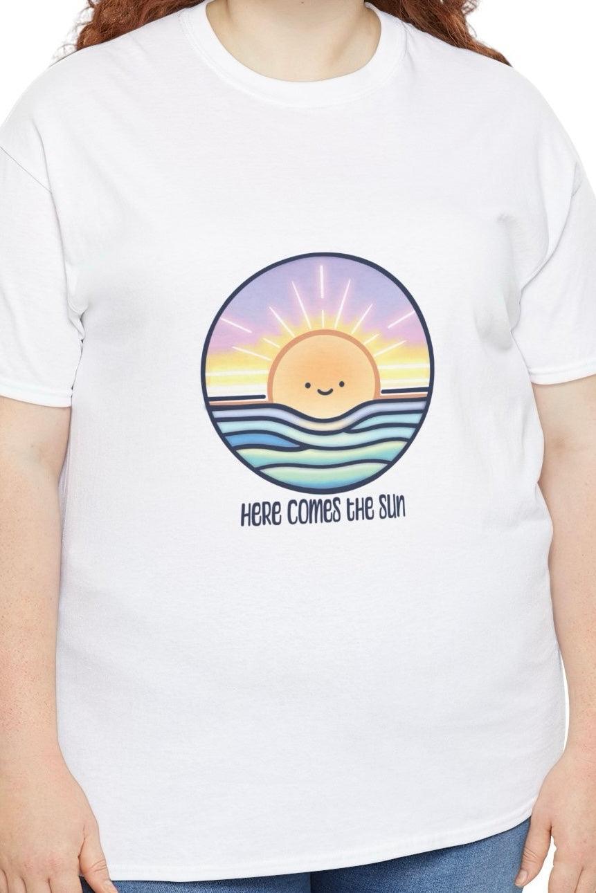 Here Comes the Sun T-Shirt | Smiling Cartoon Sun Tee - mezetto KEOLIX KEOLIX