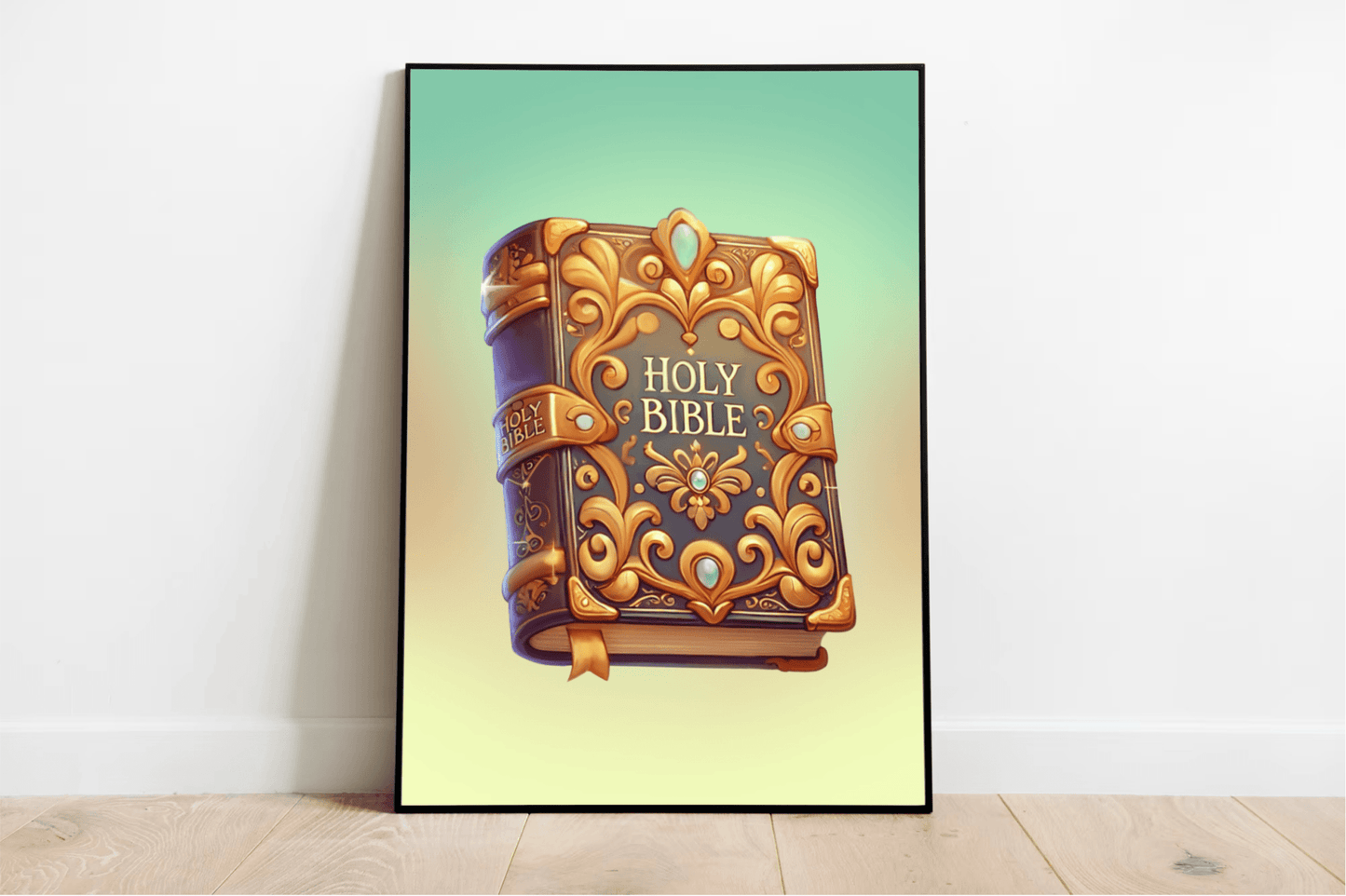 Holy Bible Cartoon Art Print – Faith - Inspired Decor - mezetto KEOLIX KEOLIX