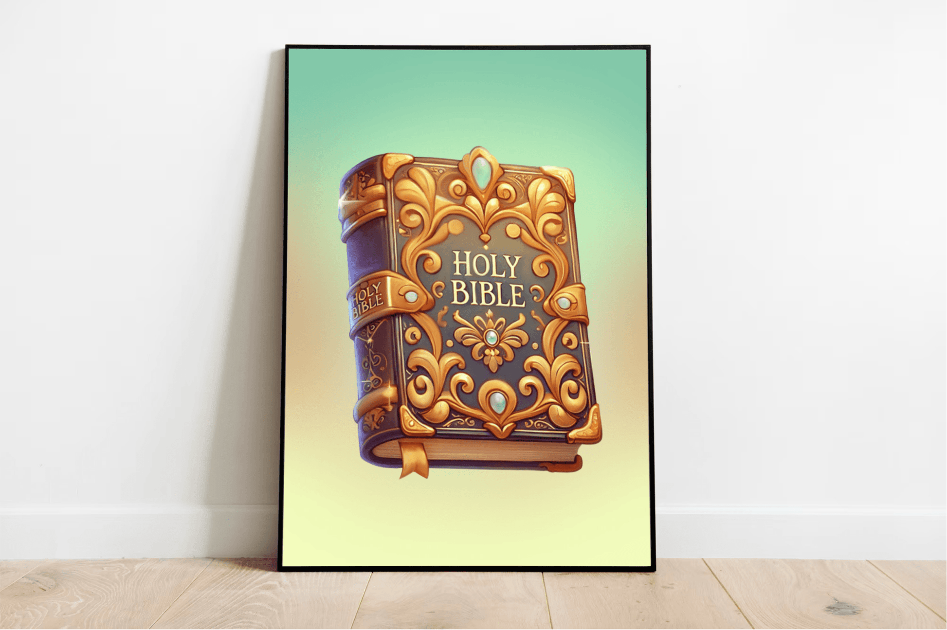 Holy Bible Cartoon Art Print – Faith - Inspired Decor - mezetto KEOLIX KEOLIX
