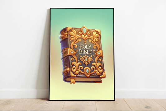 Holy Bible Cartoon Art Print – Faith - Inspired Decor - mezetto KEOLIX KEOLIX