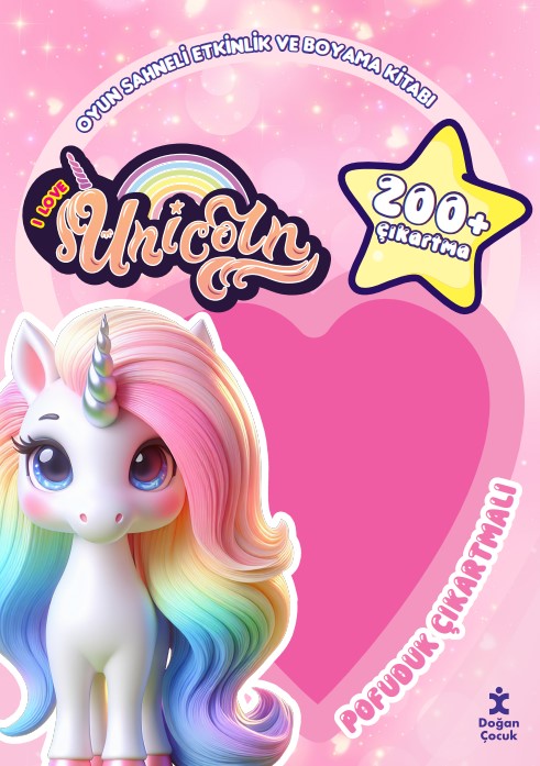 I Love Unicorn –  Pofuduk Çıkartmalı Etkinlik Kitabı
