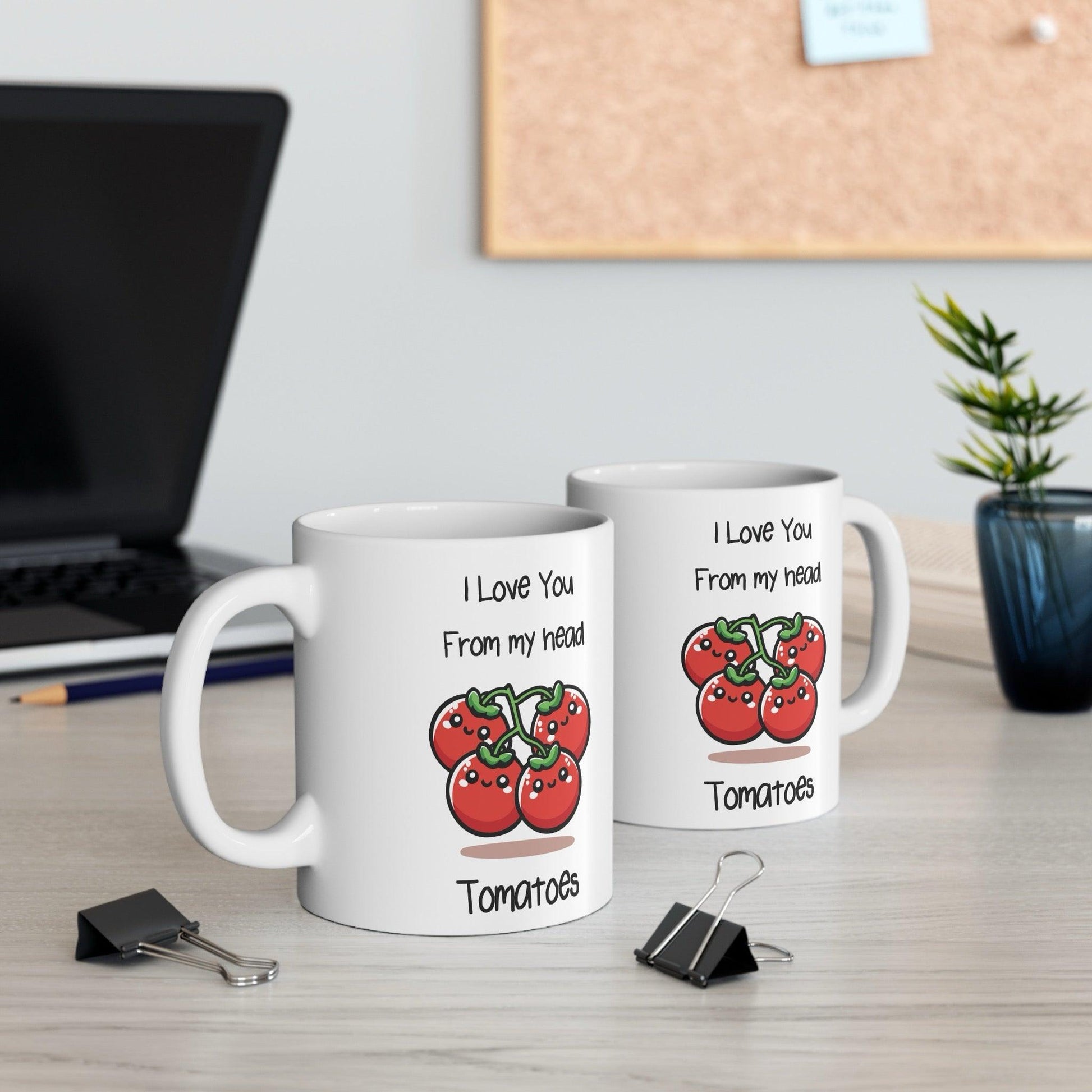 I Love You From My Head Tomatoes Mug | 11 oz Pun - mezetto KEOLIX KEOLIX