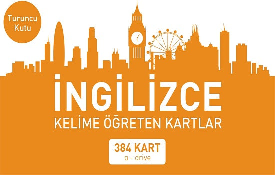 İngilizce Kelime Öğreten Kartlar (Turuncu Kutu)