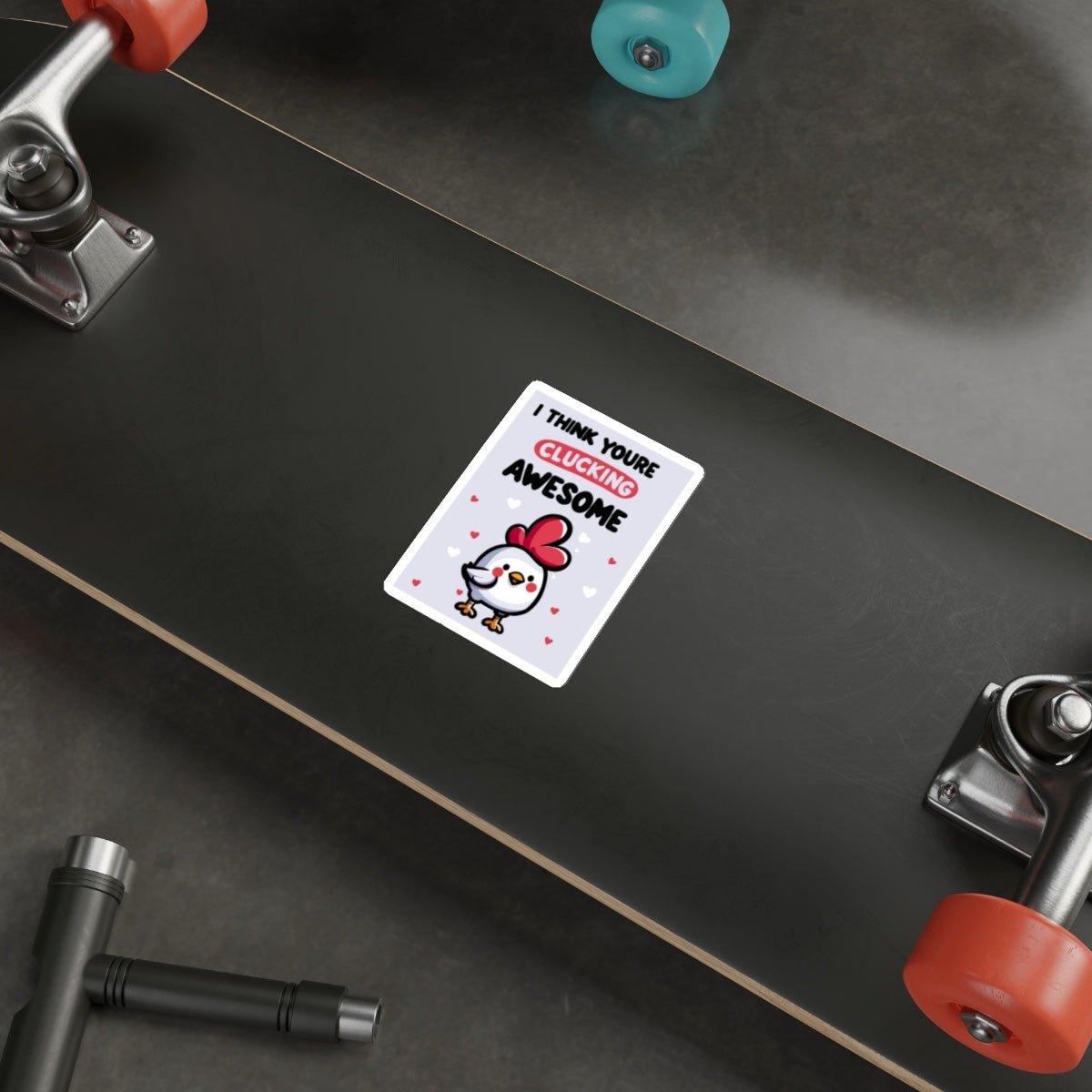 Clucking Awesome Chicken Sticker | Funny Pun Vinyl Decal