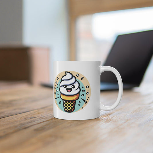 Ice - Cream Cone Cartoon Mug | Sweet 11 oz Treat - mezetto KEOLIX KEOLIX