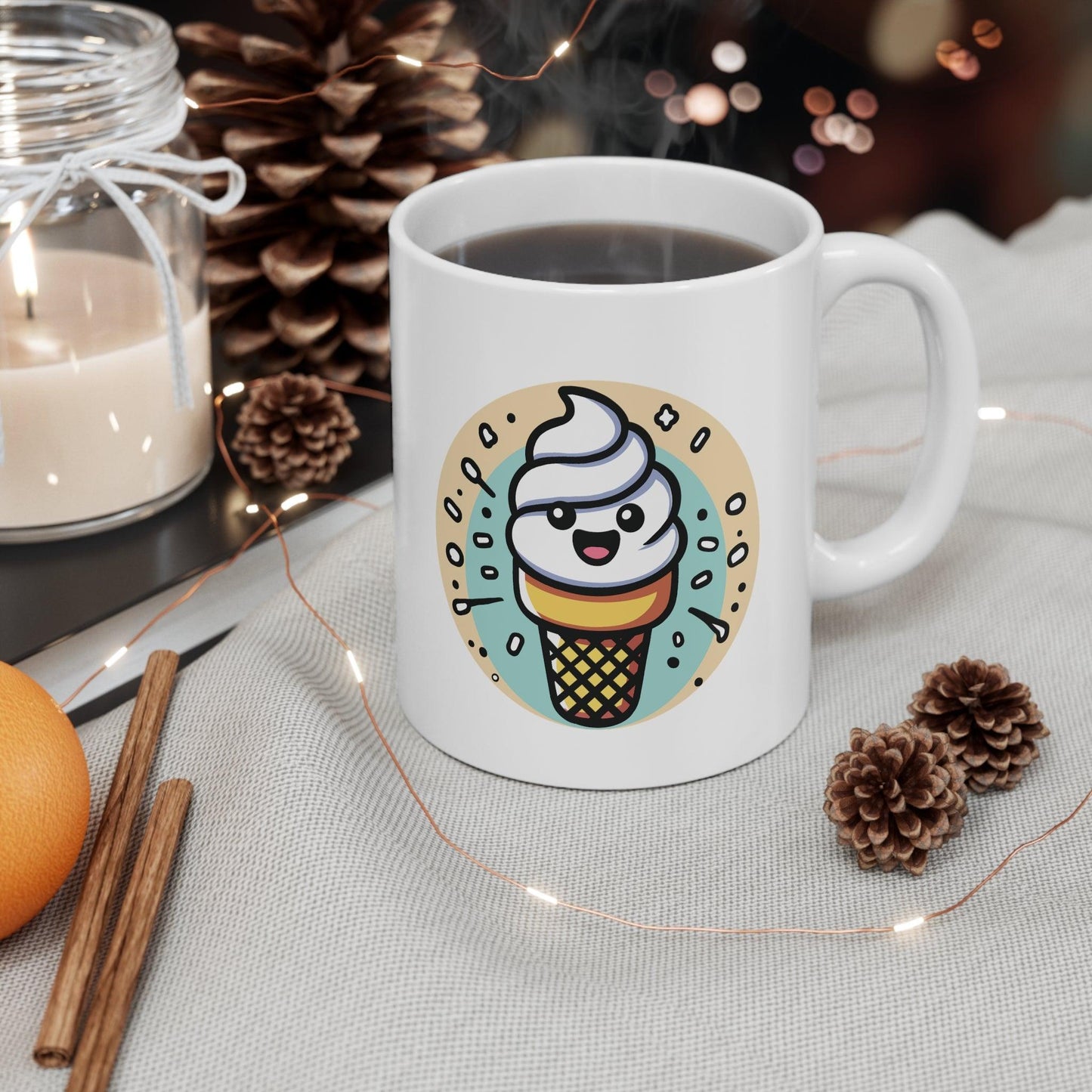 Ice - Cream Cone Cartoon Mug | Sweet 11 oz Treat - mezetto KEOLIX KEOLIX