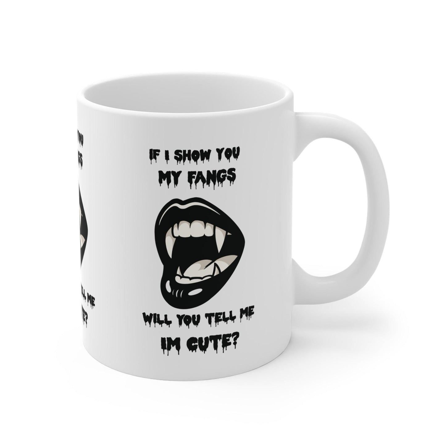 If I Show You My Fangs – Minimalist Gothic Mug - mezetto KEOLIX KEOLIX
