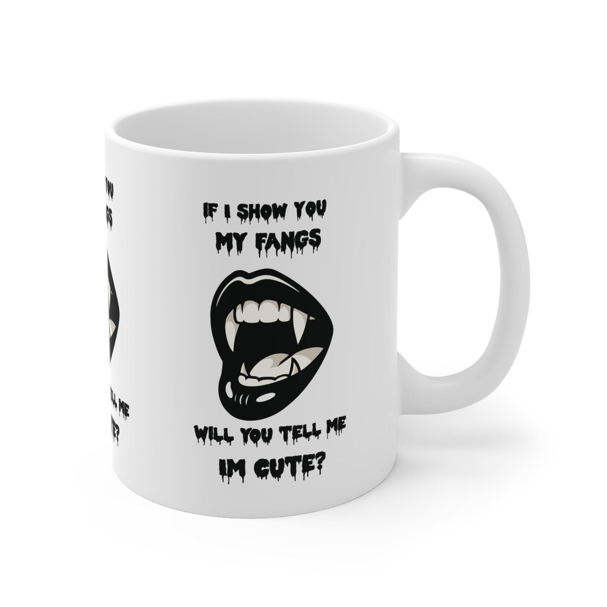 If I Show You My Fangs – Minimalist Gothic Mug - mezetto KEOLIX KEOLIX