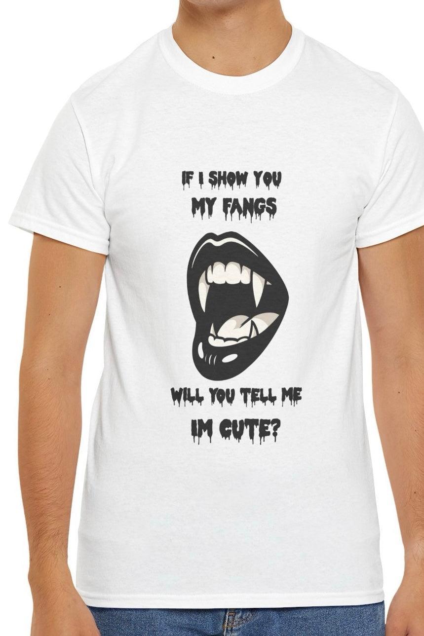 If I Show You My Fangs T-Shirt | Cute Vampire Vibe Tee - mezetto KEOLIX KEOLIX