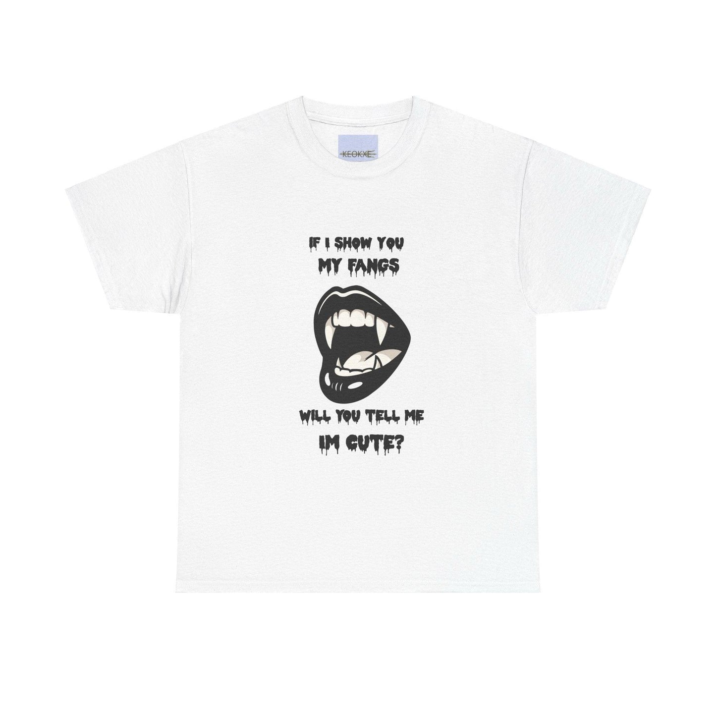 If I Show You My Fangs T-Shirt | Cute Vampire Vibe Tee - mezetto KEOLIX KEOLIX