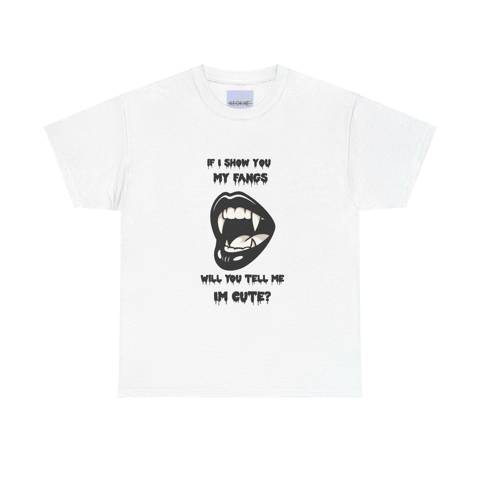 If I Show You My Fangs T-Shirt | Cute Vampire Vibe Tee - mezetto KEOLIX KEOLIX
