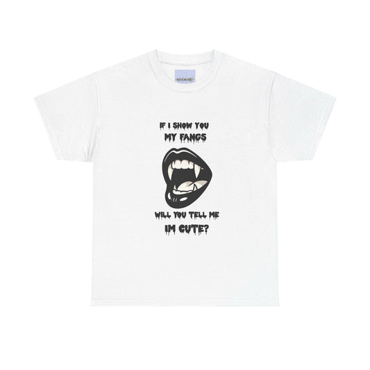 If I Show You My Fangs T-Shirt | Cute Vampire Vibe Tee - mezetto KEOLIX KEOLIX