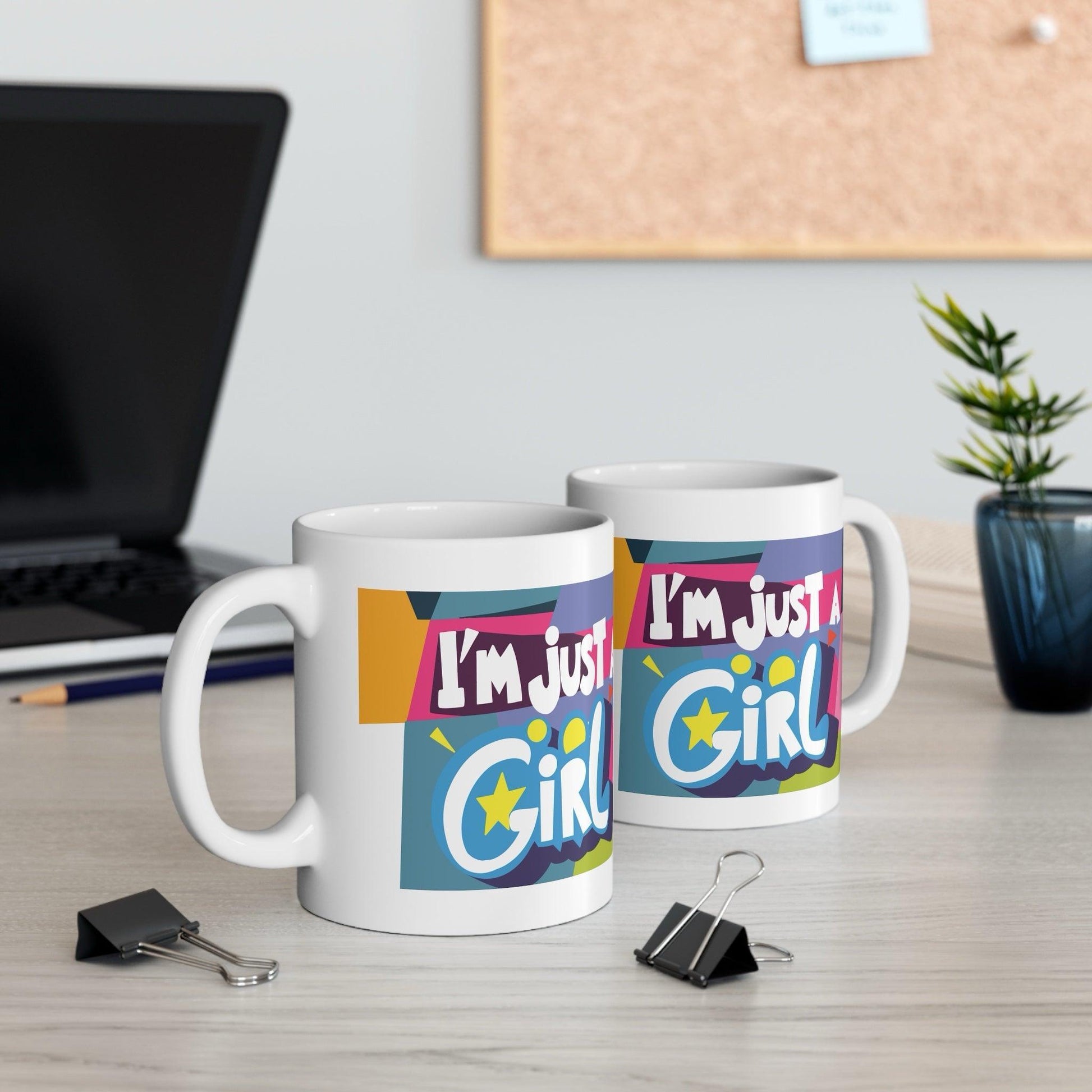 "I'm Just a Girl" Ceramic Mug | Empowering Gift for Her UK - mezetto KEOLIX KEOLIX