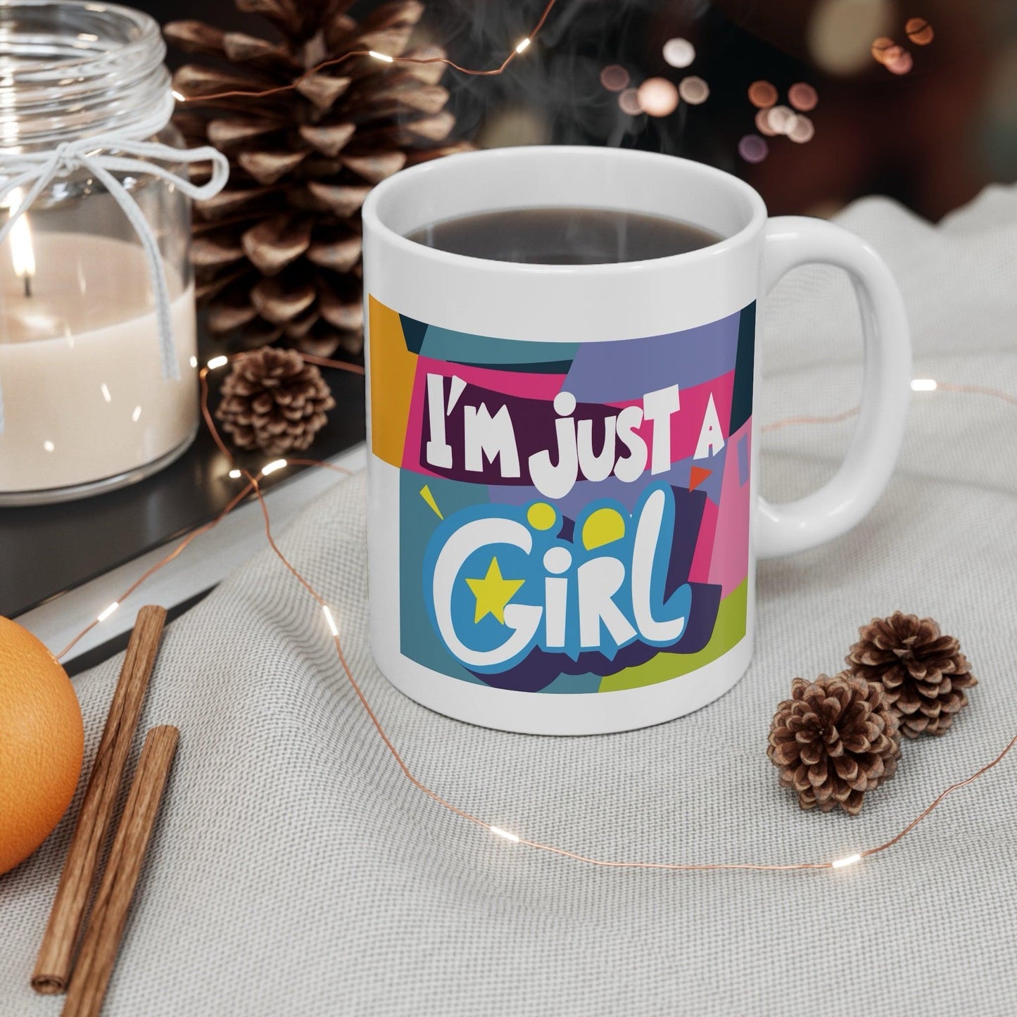 "I'm Just a Girl" Ceramic Mug | Empowering Gift for Her UK - mezetto KEOLIX KEOLIX