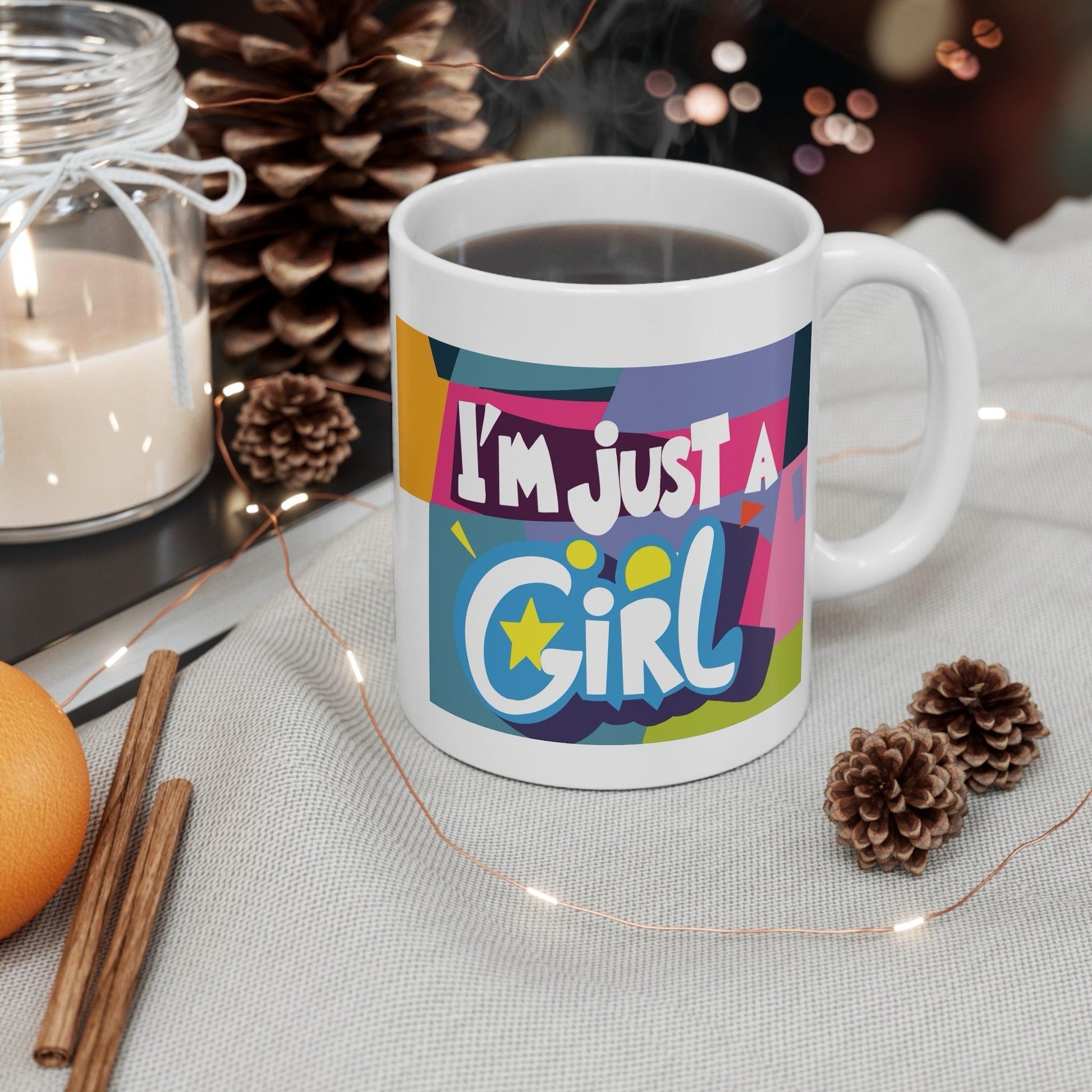 "I'm Just a Girl" Ceramic Mug | Empowering Gift for Her UK - mezetto KEOLIX KEOLIX