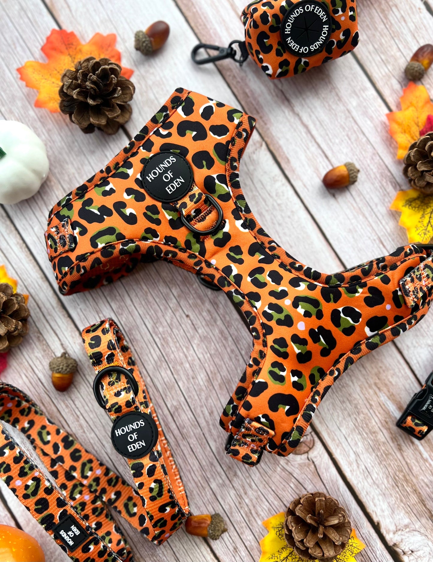 Orange Leopard Design Dog Bow Tie