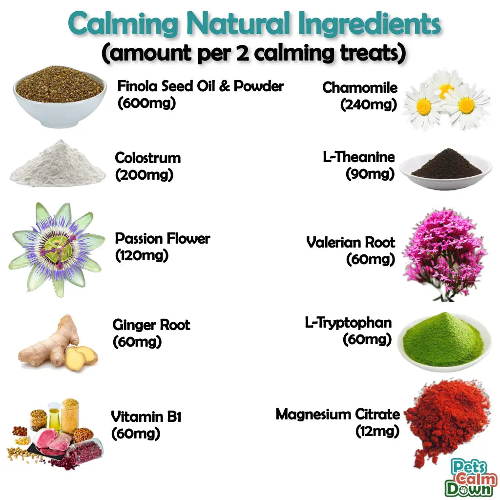 Calming dog treats for barking, stress, anxiety (natural herbal)