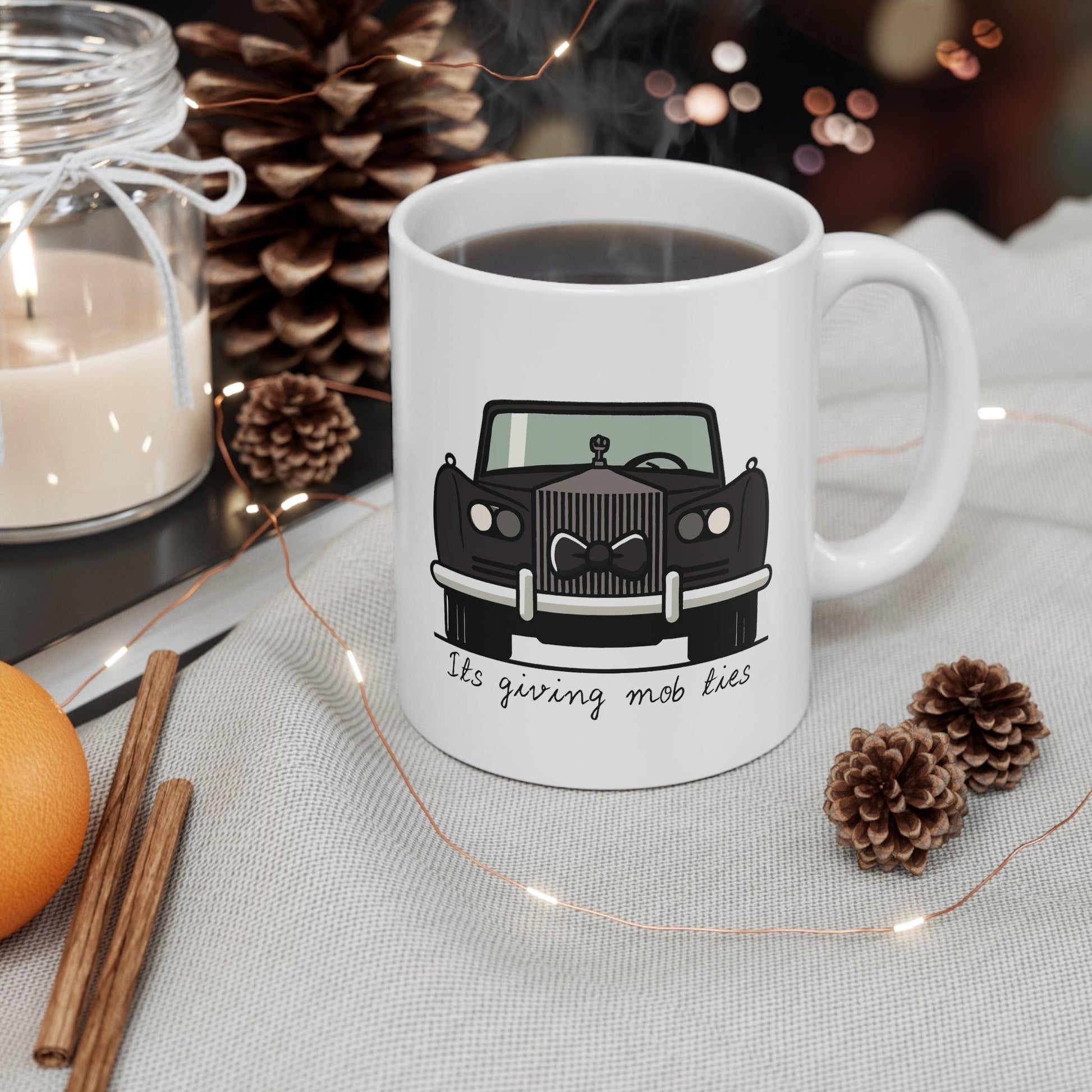 It’s Giving Mob Ties Rolls Royce Mug | 11 oz Luxe Pun - mezetto KEOLIX KEOLIX