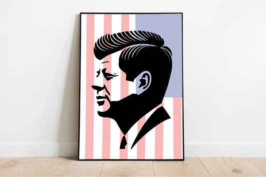 JFK Patriotic Silhouette – Bold Wall Art Print - mezetto KEOLIX KEOLIX
