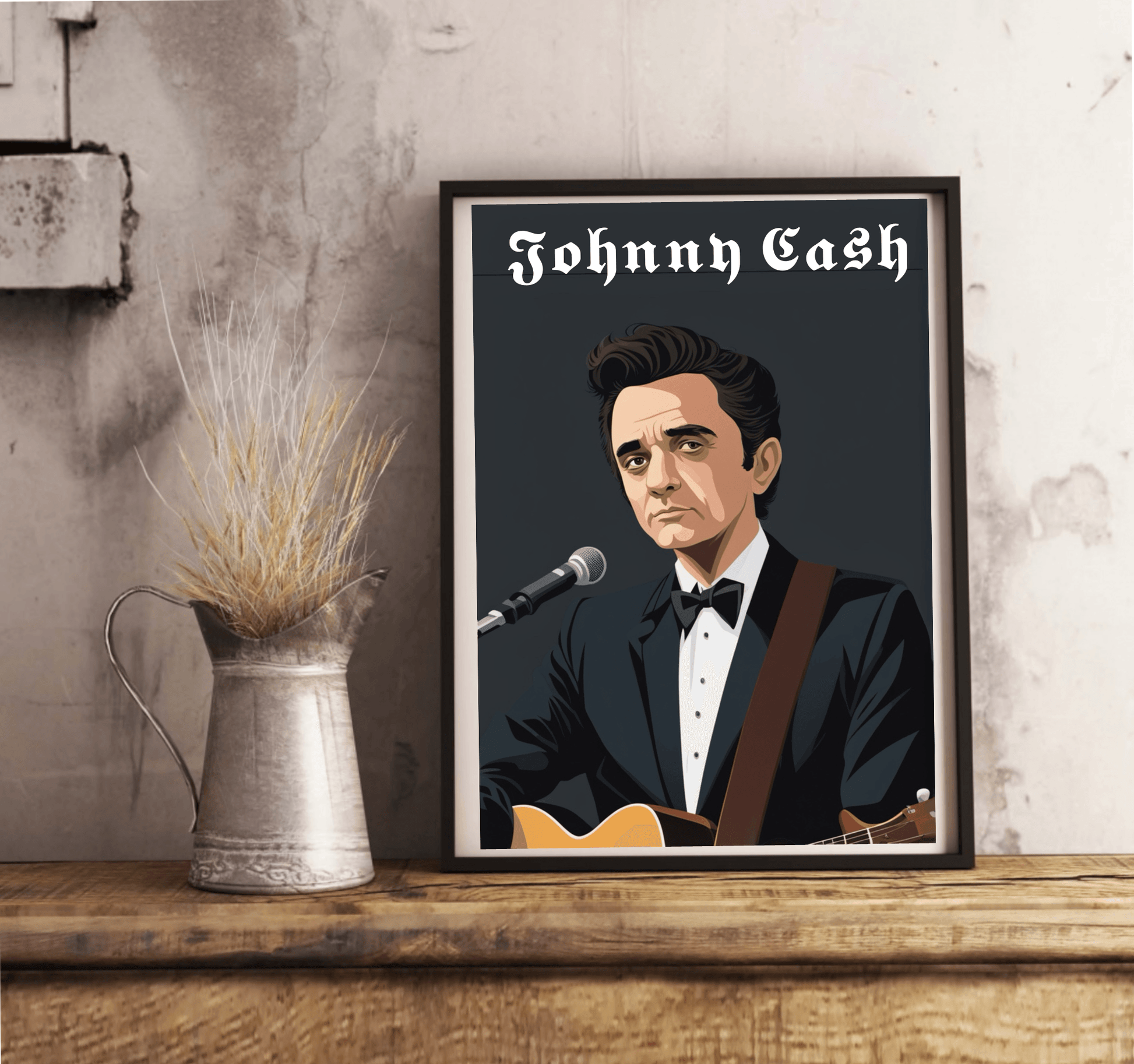 Johnny Cash Poster | Man in Black Cartoon Print - mezetto KEOLIX KEOLIX