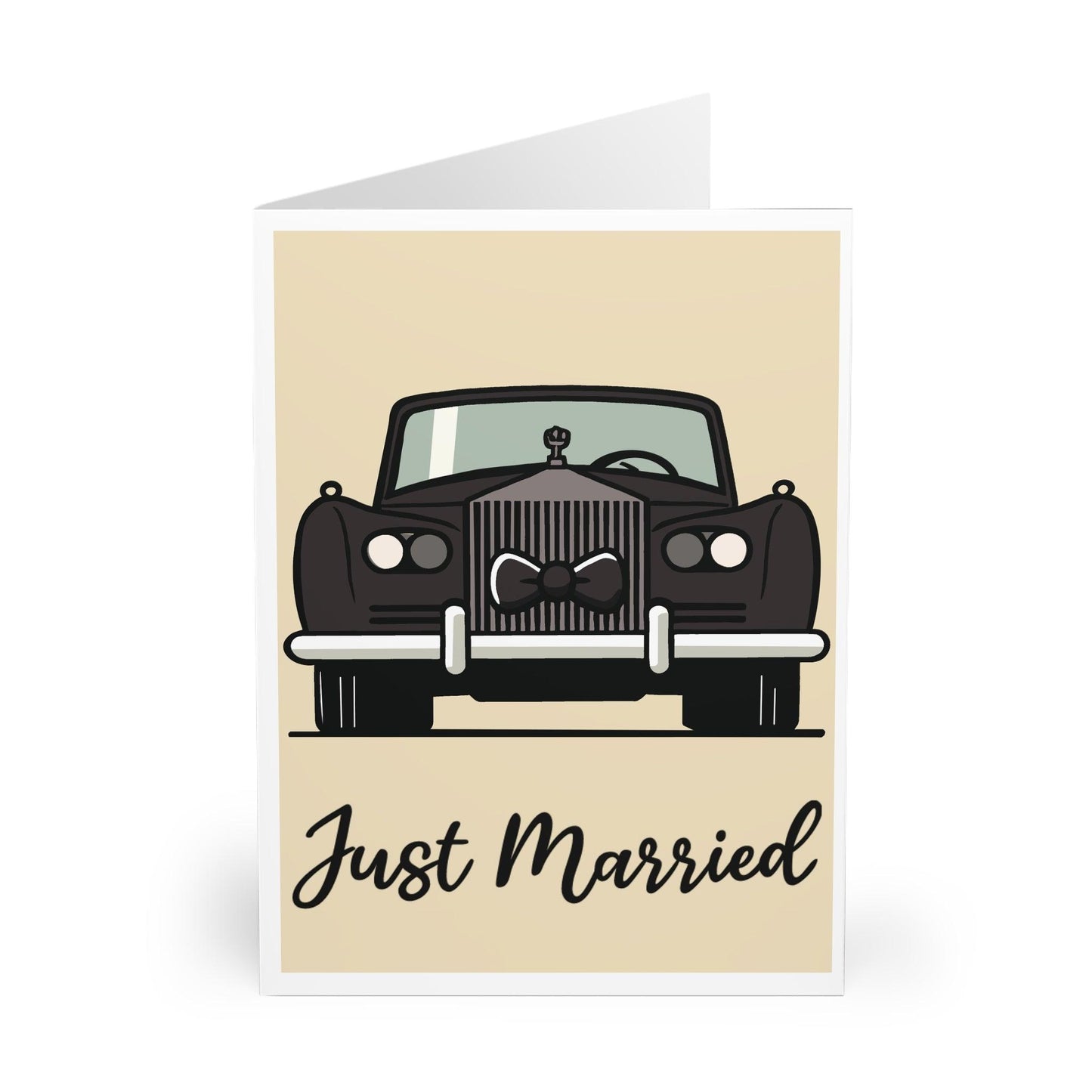 Just Married Wedding Card – Rolls Royce & Bow Tie Design - mezetto KEOLIX KEOLIX