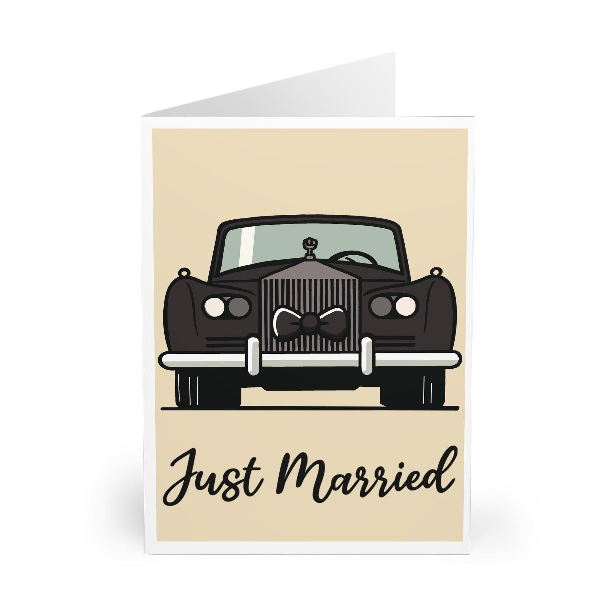 Just Married Wedding Card – Rolls Royce & Bow Tie Design - mezetto KEOLIX KEOLIX