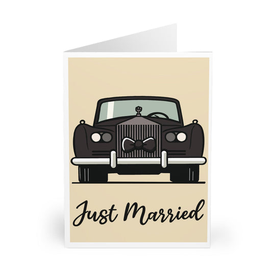 Just Married Wedding Card – Rolls Royce & Bow Tie Design - mezetto KEOLIX KEOLIX