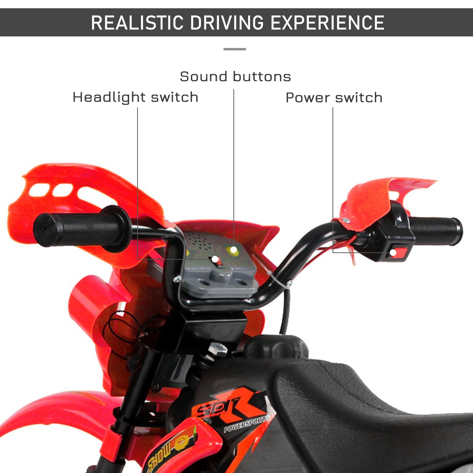HOMCOM Electrifying Ride: 6V Motorbike for Petite Thrill-Seekers, Battery-Powered Scarlet Scooter-3