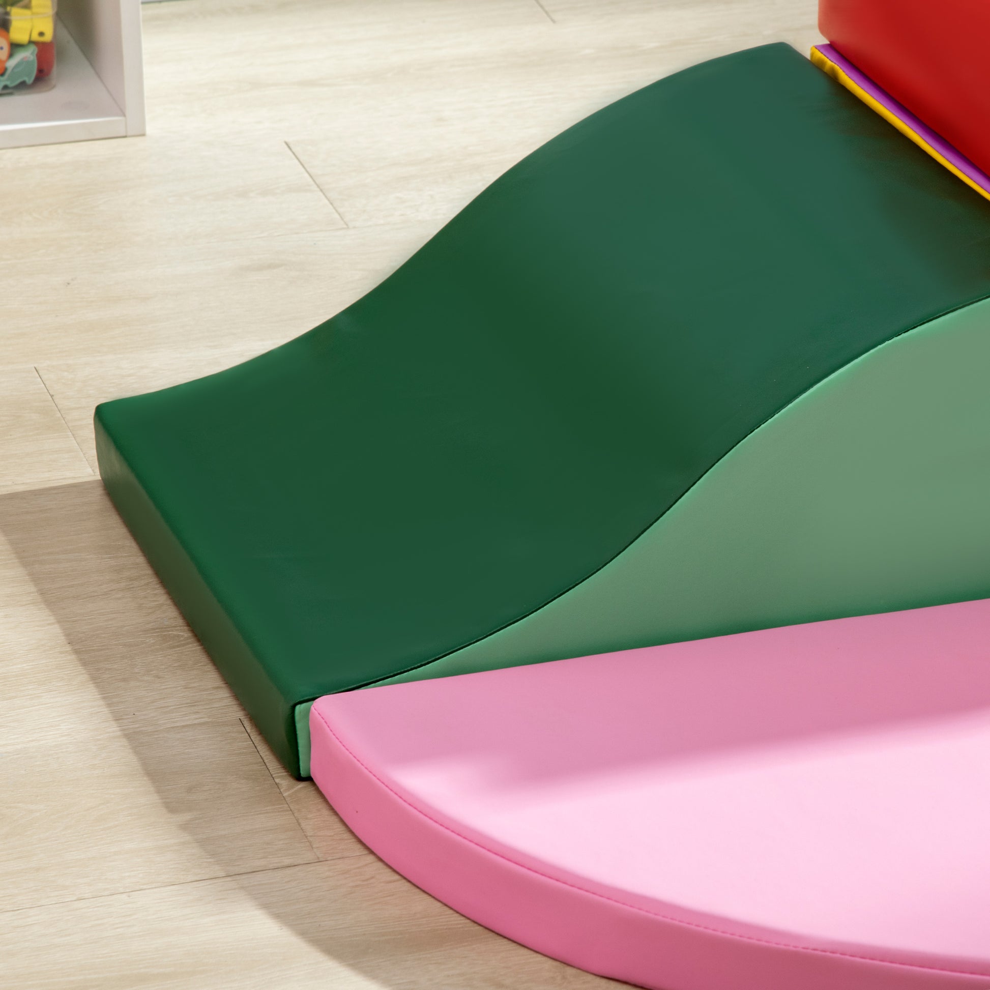 6 Piece Soft Play Equipment for Kids Climb and Crawl in Red by HOMCOM-6