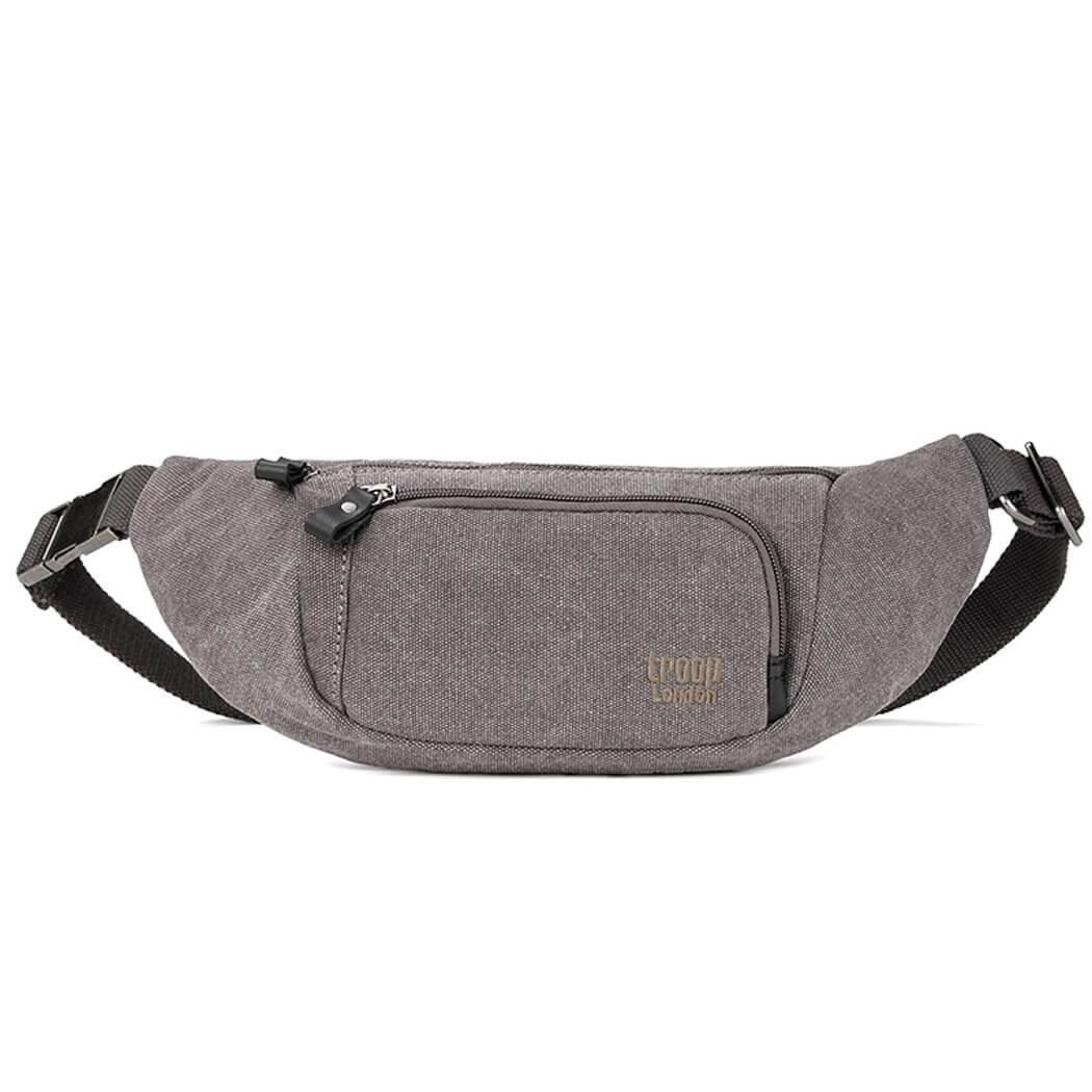 TRP1513 Troop London Classic Canvas Waist Bag (Charcoal) - mezetto