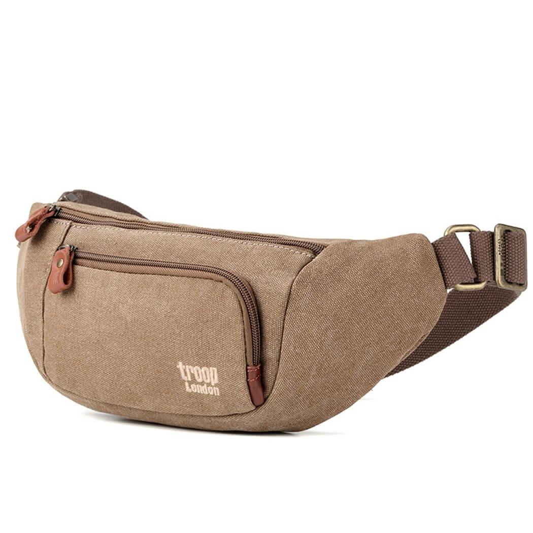 TRP1513 Troop London Classic Canvas Waist Bag (Brown) - mezetto